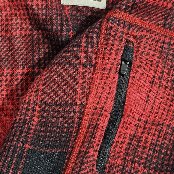 The North Face Sweatshirt Men’s XL Red Plaid Pullover Outdoor Winter Hiking Zip - Picture 7 of 7
